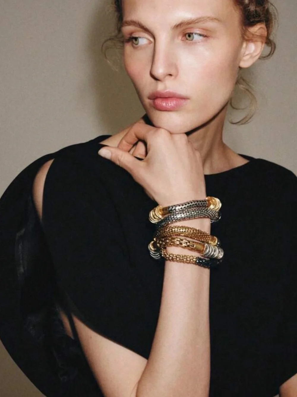 Sculpted Woven Metal Cuff Bracelet